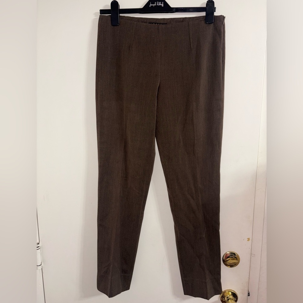 Theory Brown Wool Side Zip Dress Pants Size 6